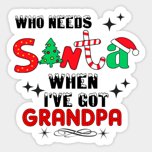 Christmas and Grandpa Sticker